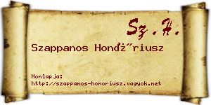 Szappanos Honóriusz névjegykártya